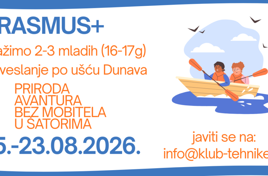 Erasmus+ projekt: OFFLINE avantura na Dunavu za mlade 16-17 godina