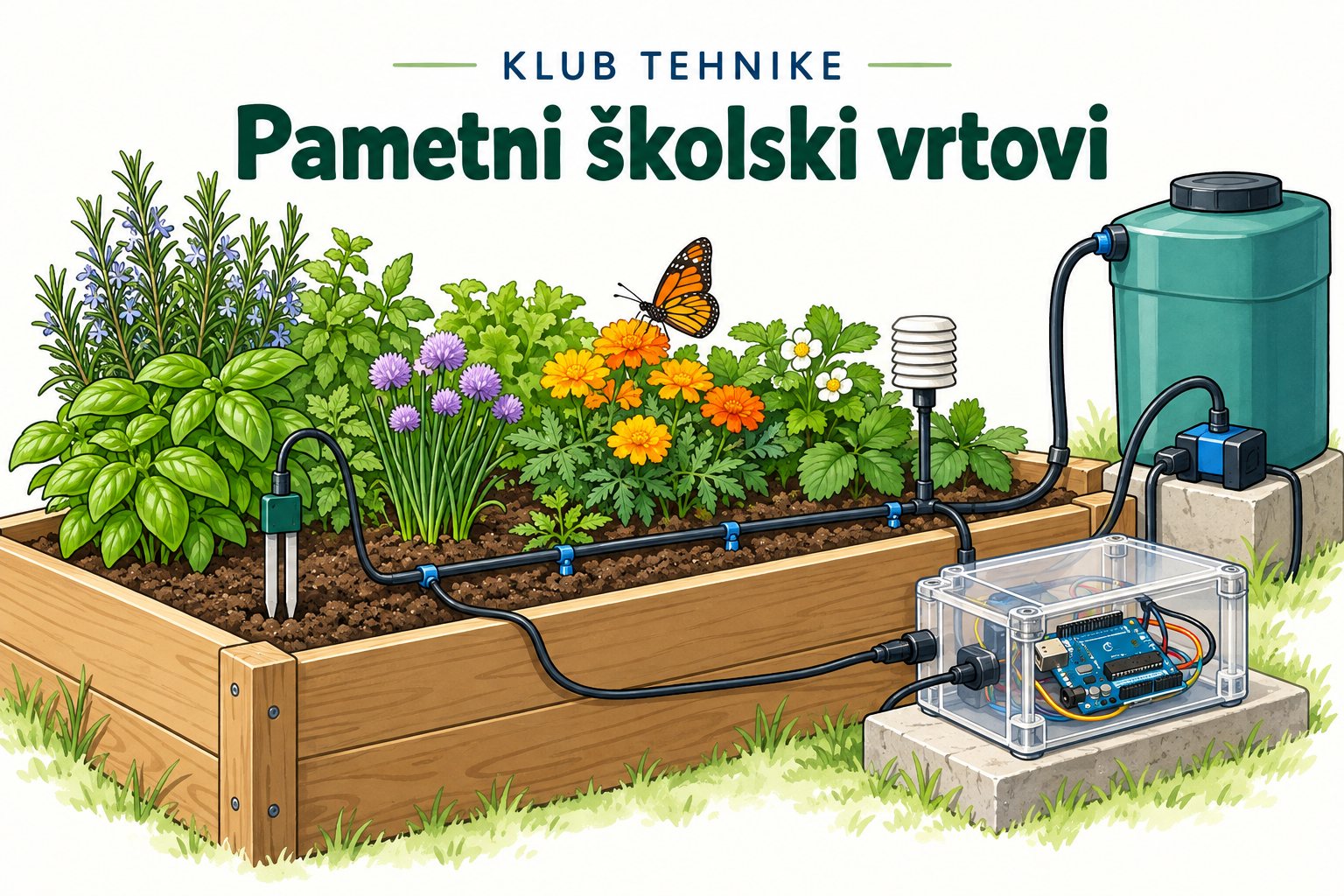 Pametni školski vrtovi bioraznolikosti SZ Hrvatske spajaju prirodu i tehnologiju uz projekt Kluba tehnike